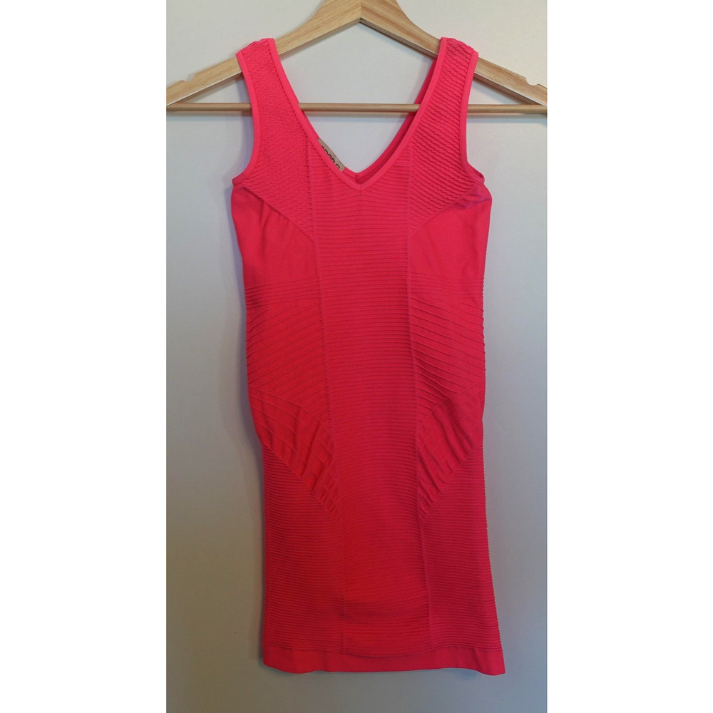 Vintage Y2K Arden B Dress XS/S Pink Neon Micro Mini Bodycon Club Rave Festival
